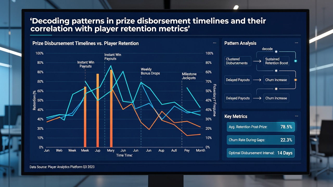 Chart illustrating retention metric fluctuations tied to regulatory updates in prize processing