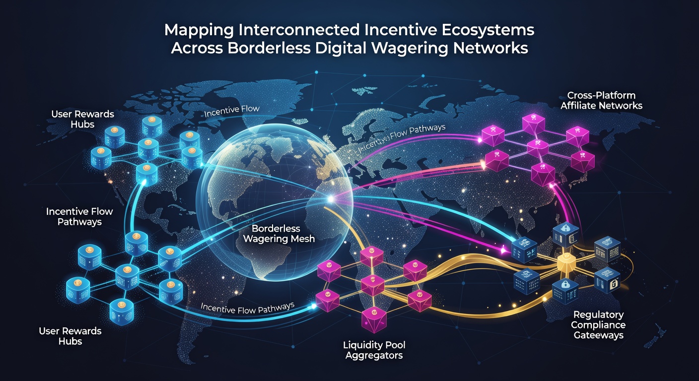 Diagram illustrating data flows in borderless wagering incentive ecosystems