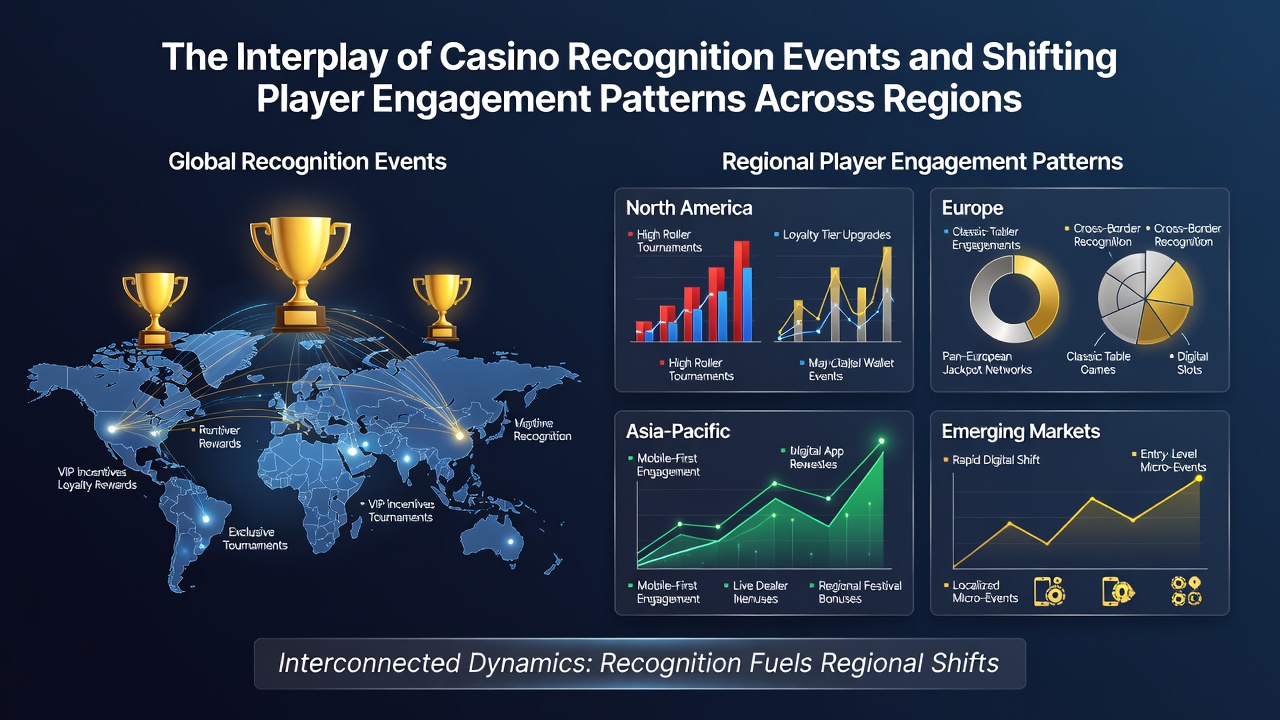 Casino awards ceremony with industry leaders recognizing top gaming establishments across multiple regions