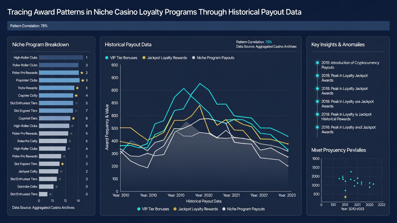 Data visualization of loyalty point redemptions plotted against historical casino payout timelines